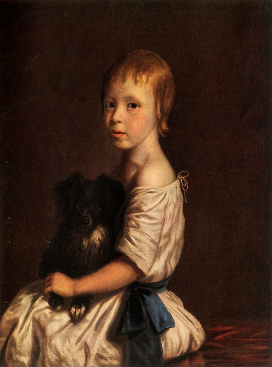 George Scobell tiszteletes, D.D. gyermekként, Holding His Dog Fop, c1780, 1934. alkotó: John Opie