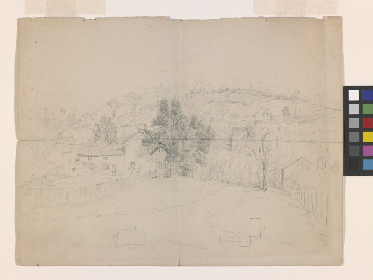 Street In Brookville (ceruza törtfehér papíron) alkotó: John Otis Adams