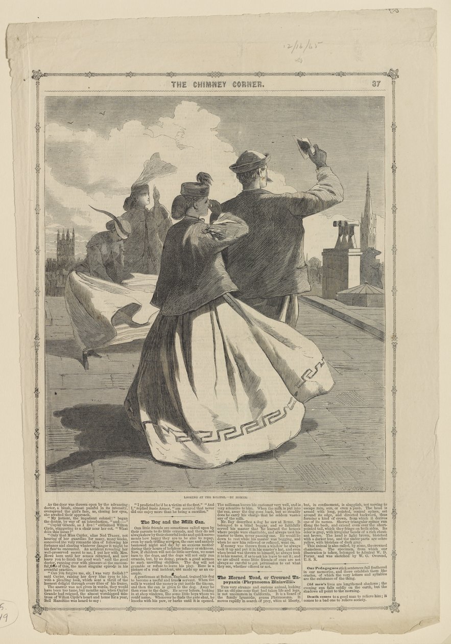 Nézzük a napfogyatkozást, p. 37. Frank Leslie Chimney Corner című művéből, vol. 2 alkotó: John Parker Davis