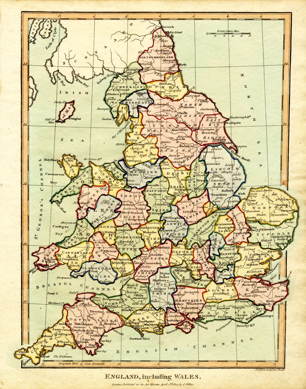 Anglia és Wales térképe alkotó: John Pass