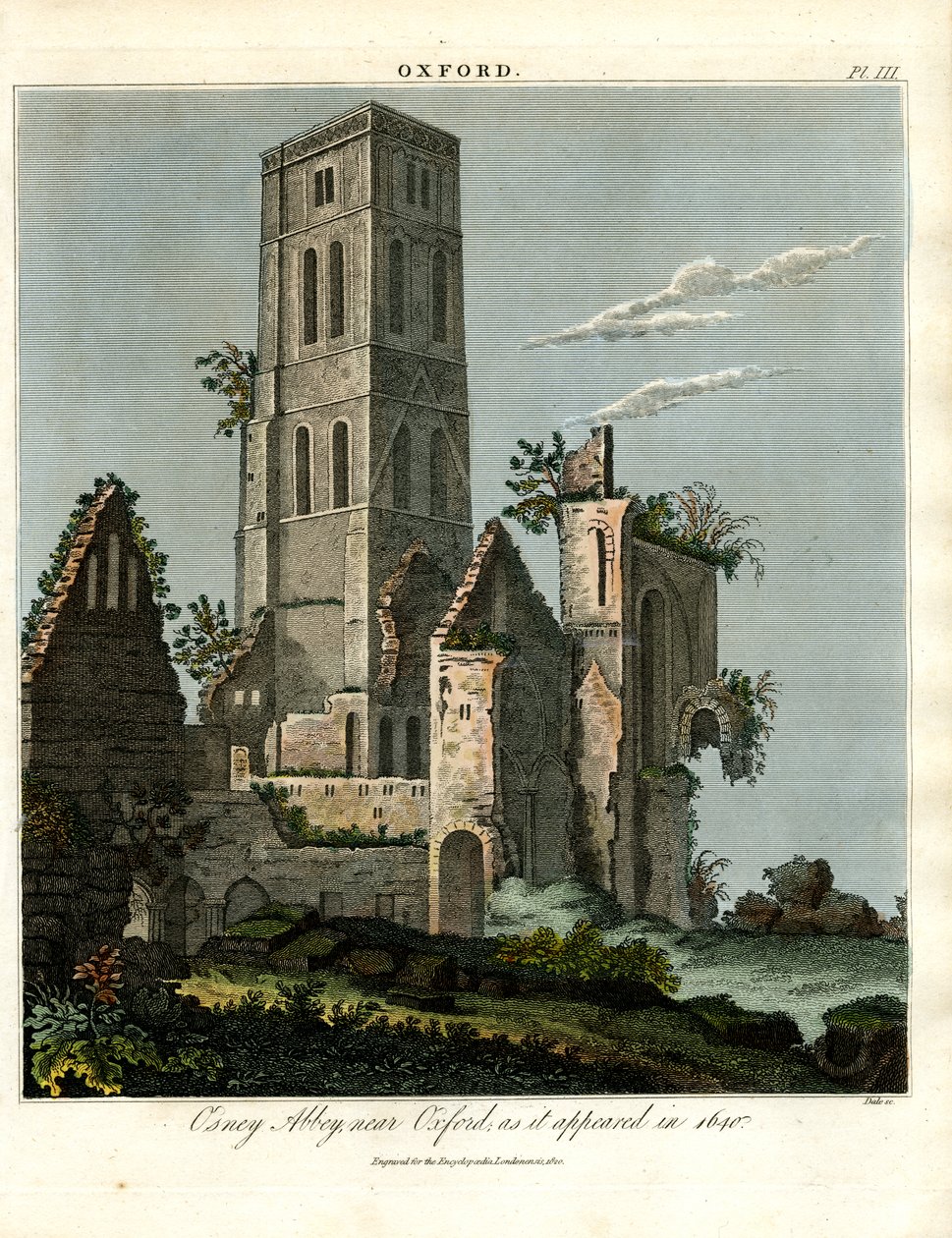 Osney apátság Oxford közelében, ahogy 1650-ben kinézett alkotó: John Pass