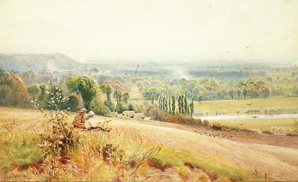 Kilátás a Hedsor Hillről a Temzén, Cookham közelében alkotó: John Pedder