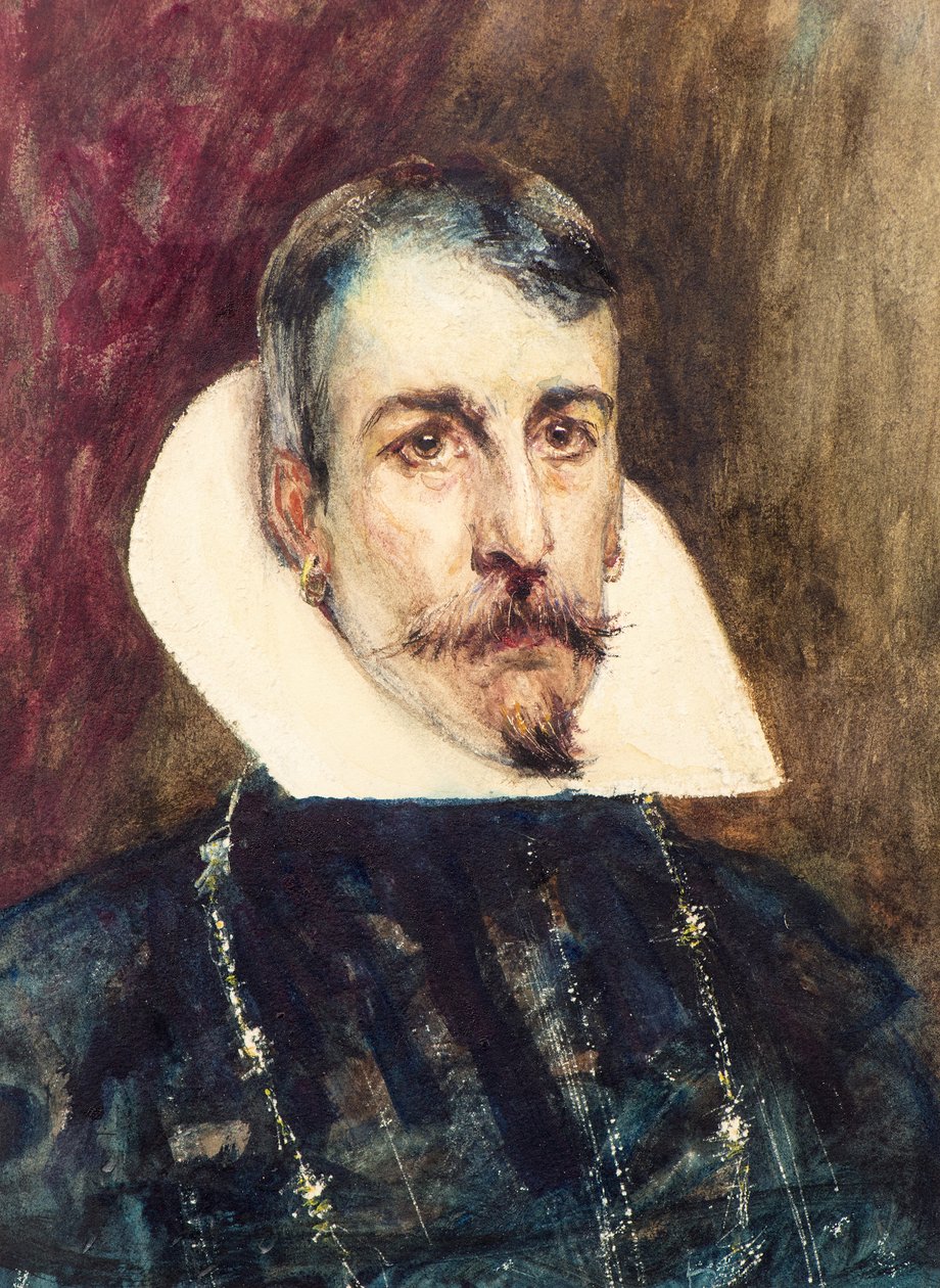 A spanyol nagyérdemű, 1892 körül (akvarell) alkotó: John Pettie