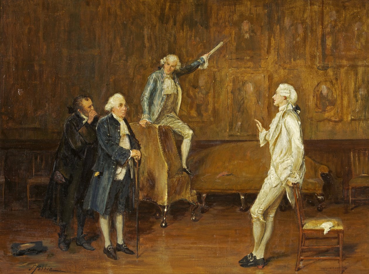 Charles Surface eladja őseit alkotó: John Pettie