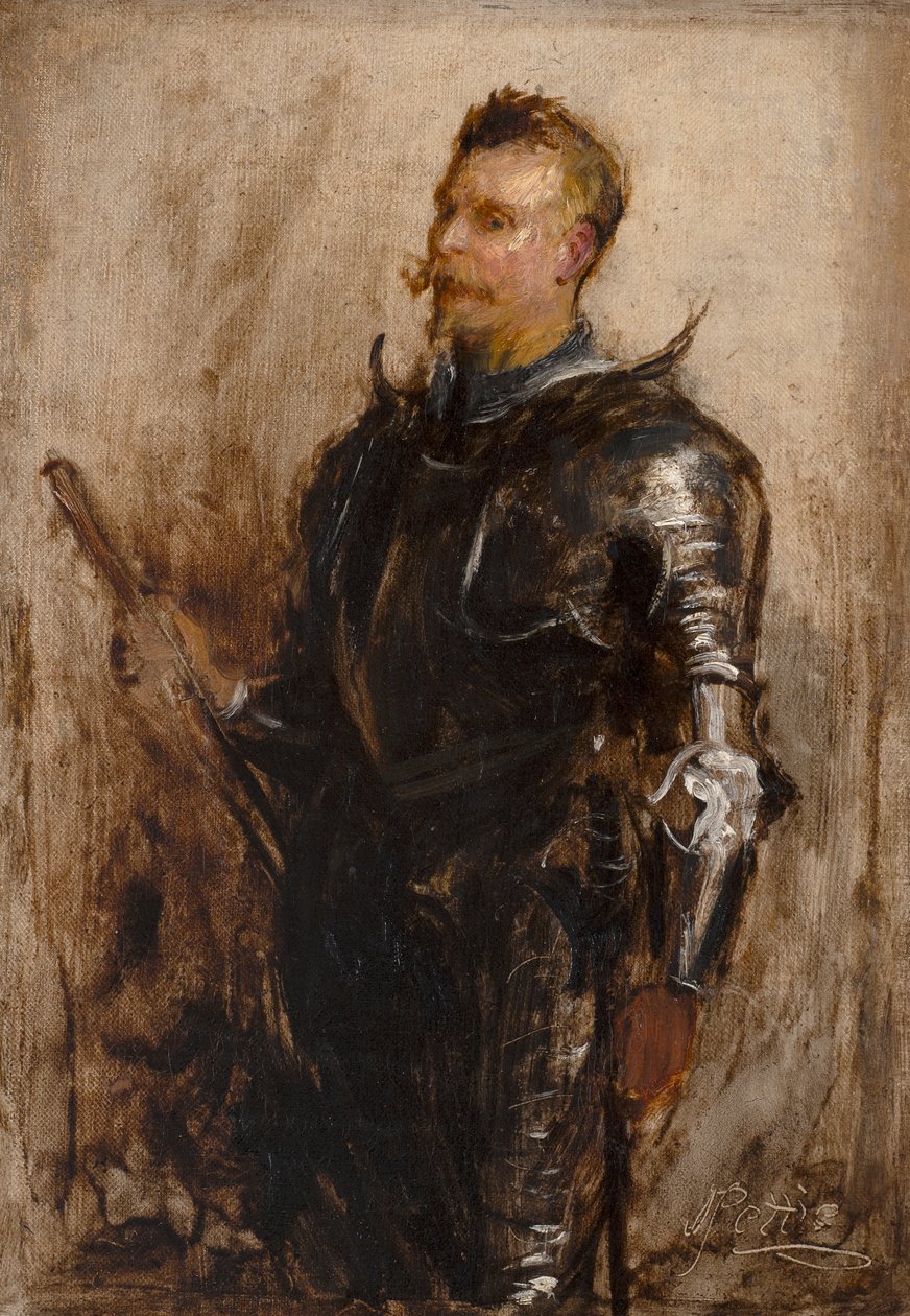 Tanulmány egy lovagról (olaj, vászon) alkotó: John Pettie