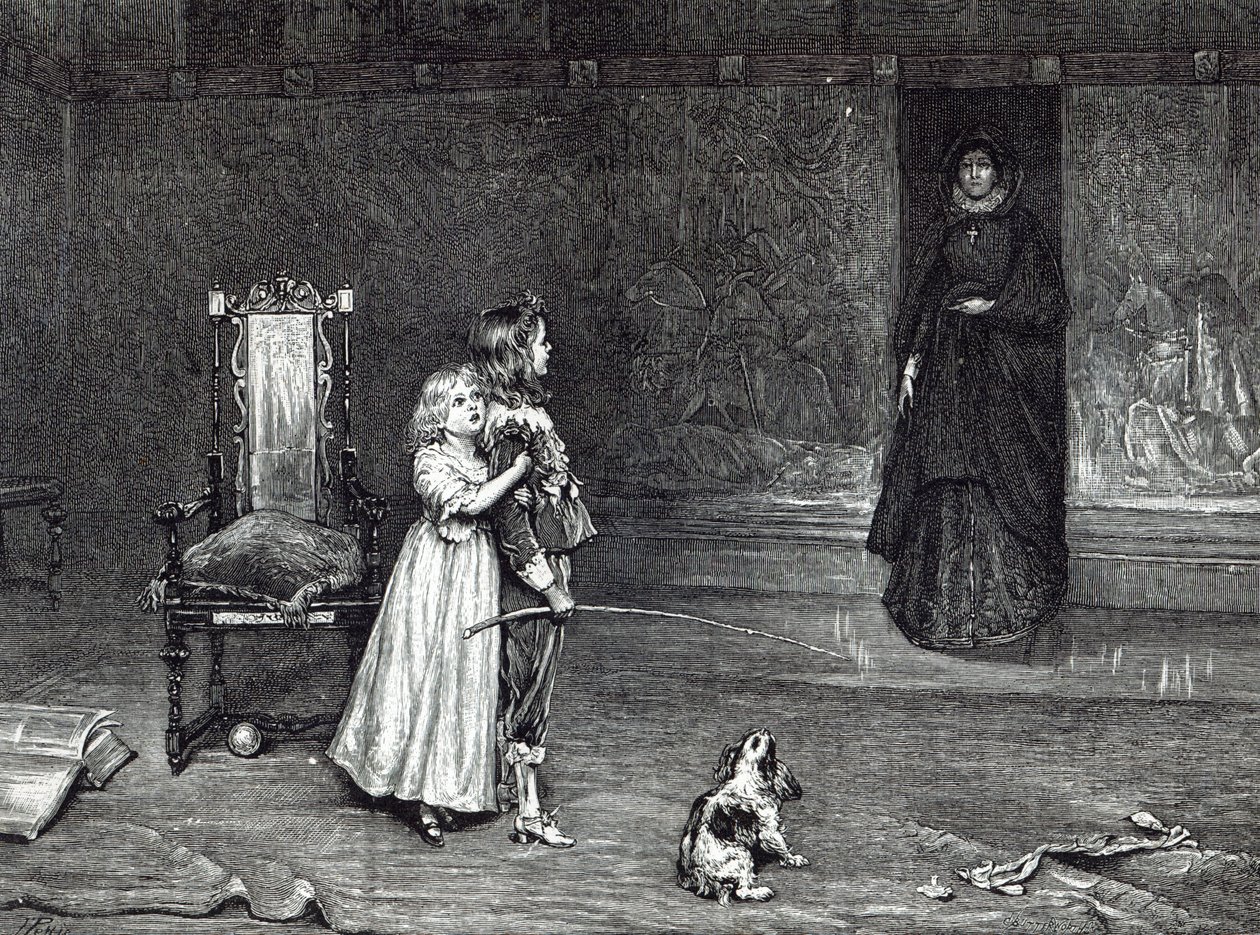 Derby grófnőjének megjelenése az Arany szobában, jelenet Scott „A csúcs gyöngye” című művéből, a „Szabadidő órából”, 1888 alkotó: John Pettie