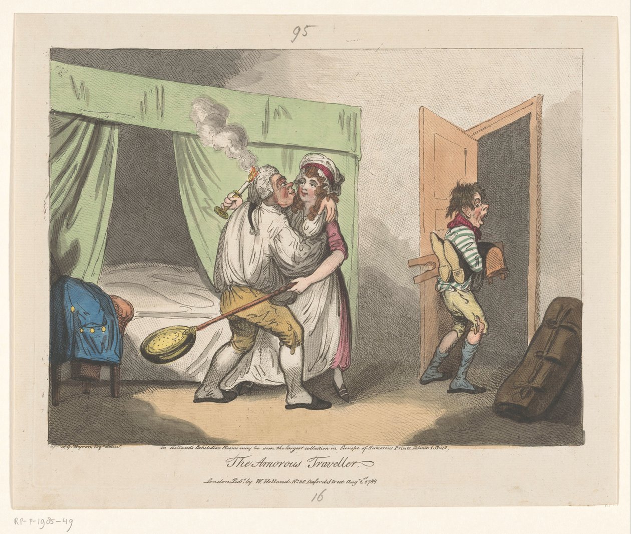 De Lustige Reiziger A szerelmes utazó (cím a tárgyon) alkotó: John Pettit (attributed to)