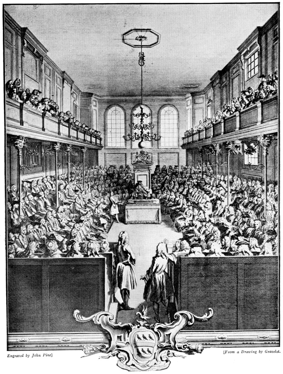 The House of Commons, 1742, c1920 alkotó: John Pine