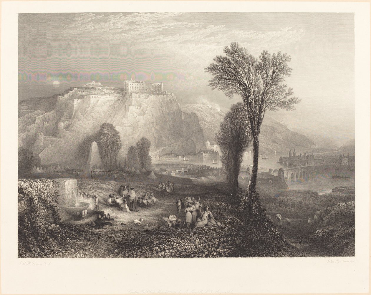 Ehrenbreitstein alkotó: John Pye after Joseph Mallord William Turner