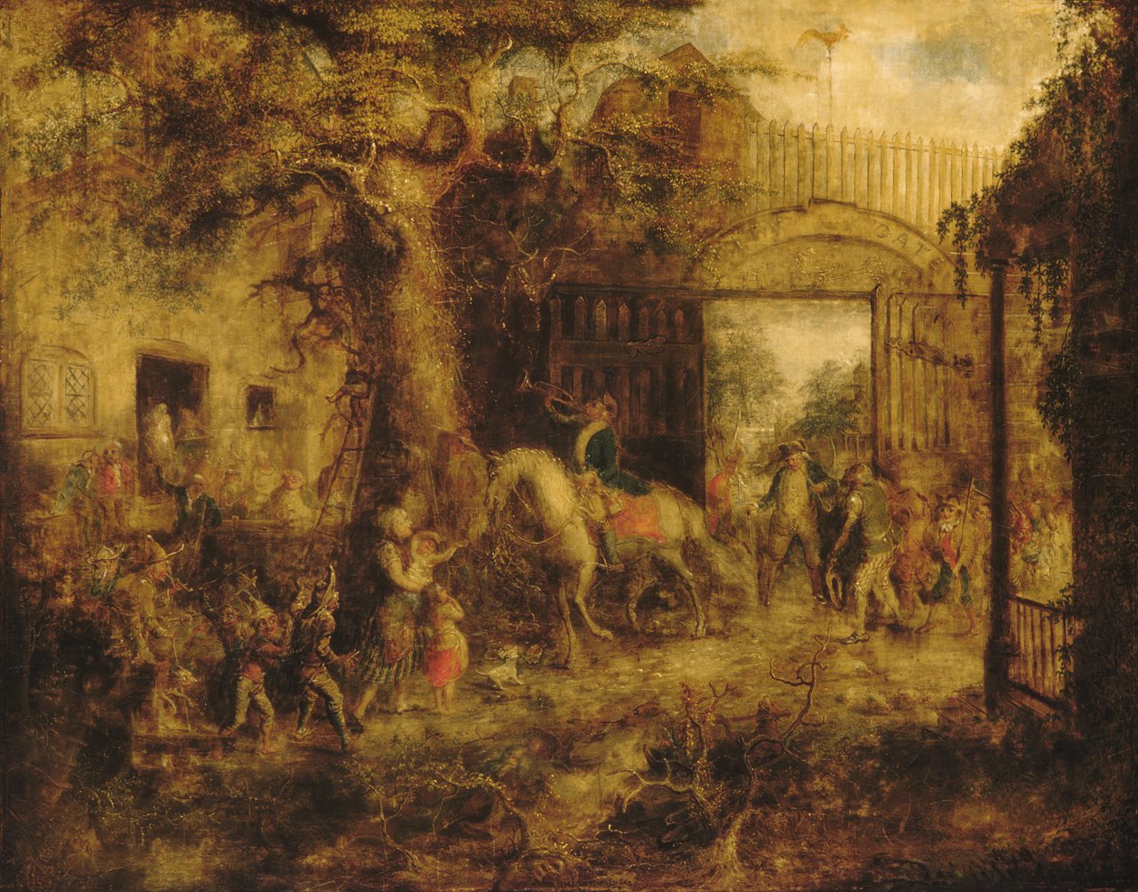 Az éber Stuyvesants Wall Street Gate, 1863. alkotó: John Quidor