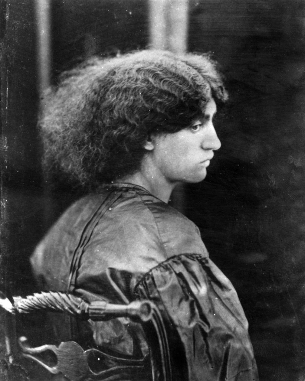 Jane Morris, Dante Gabriel Rossetti pózában, 1865 (albumin nyomat) alkotó: John R. Parsons