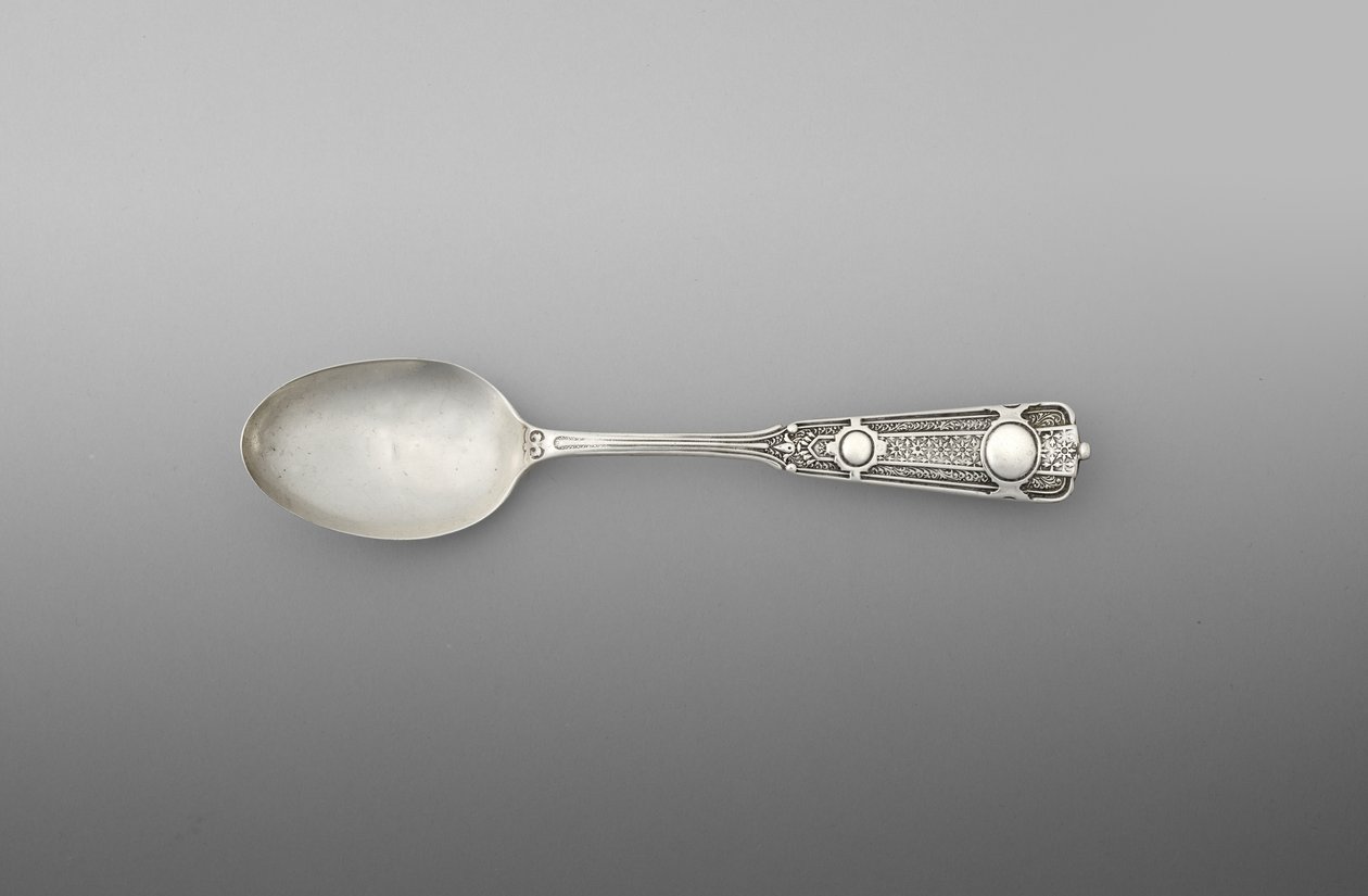 Teáskanál (egy pár), 1860-90 körül (ezüst) alkotó: John R. Wendt