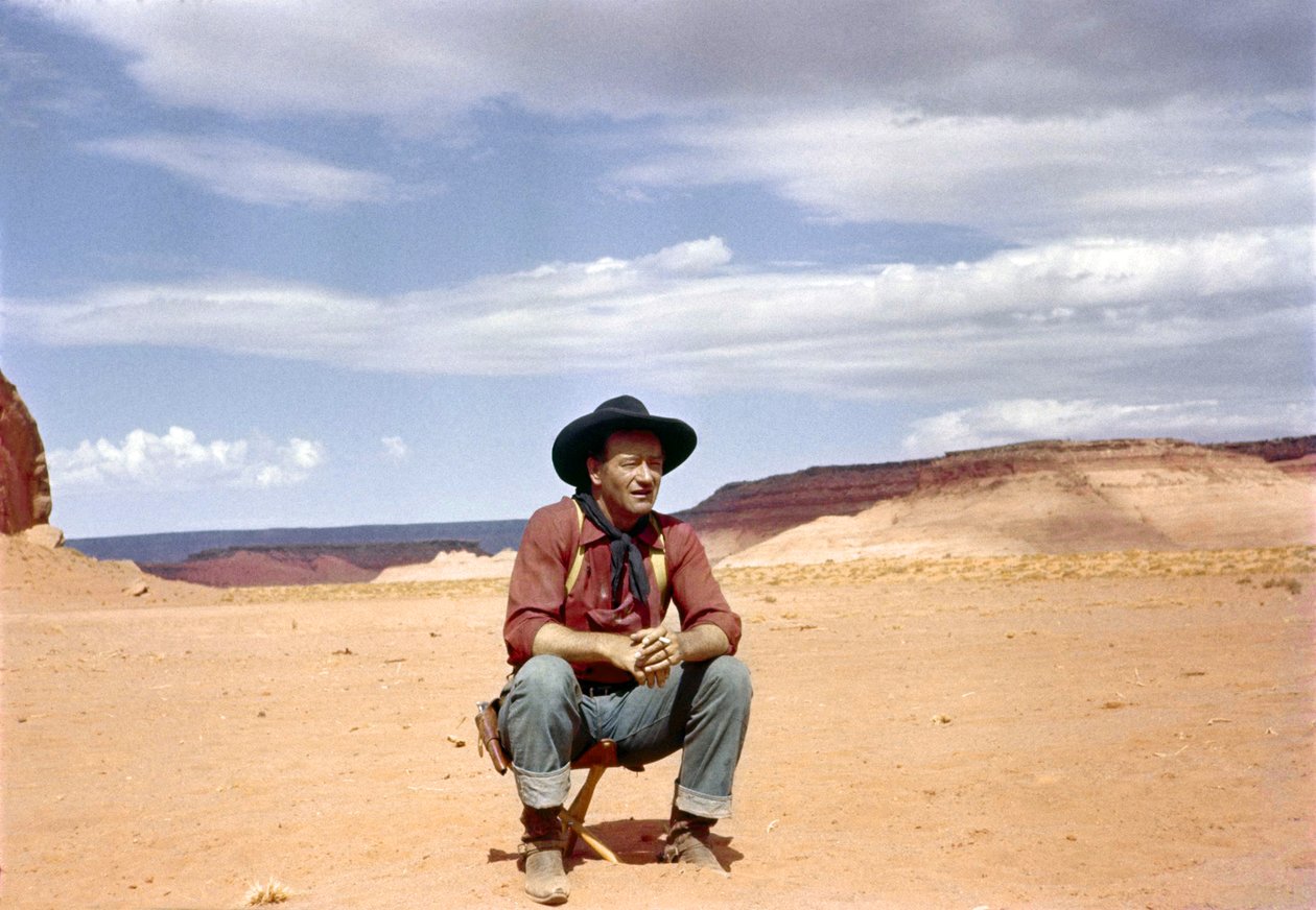 A forgatáson, John Wayne. alkotó: John Ralph *DO NOT USE * Hamilton