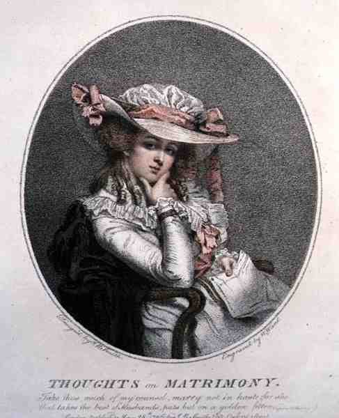 Gondolatok a házasságról, William Ward (1766-1826) metszete, a művész kiadása. alkotó: John Raphael (after) Smith