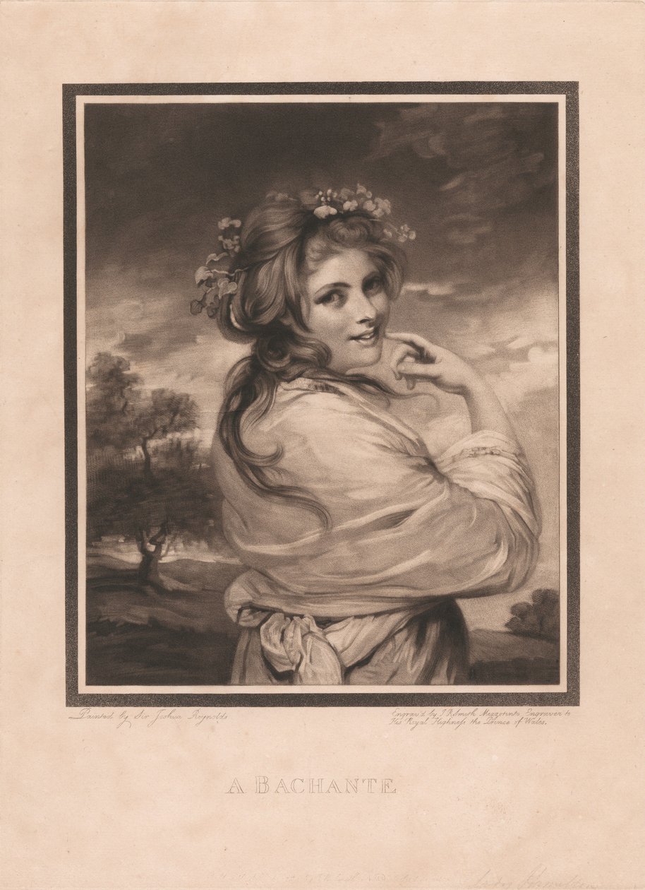 Emma Hart bakkhánsnőként alkotó: John Raphael Smith