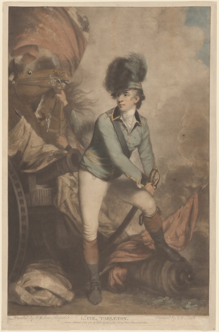 Tarleton alezredes, megjelent 1782. alkotó: John Raphael Smith