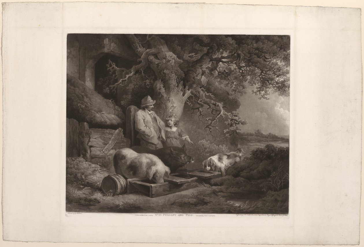 Paraszt és disznók alkotó: John Raphael Smith