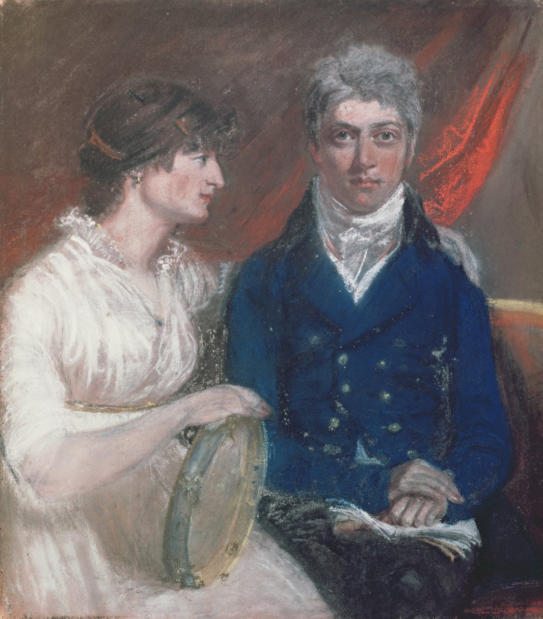 Benjamin Thompson és felesége portréja alkotó: John Raphael Smith