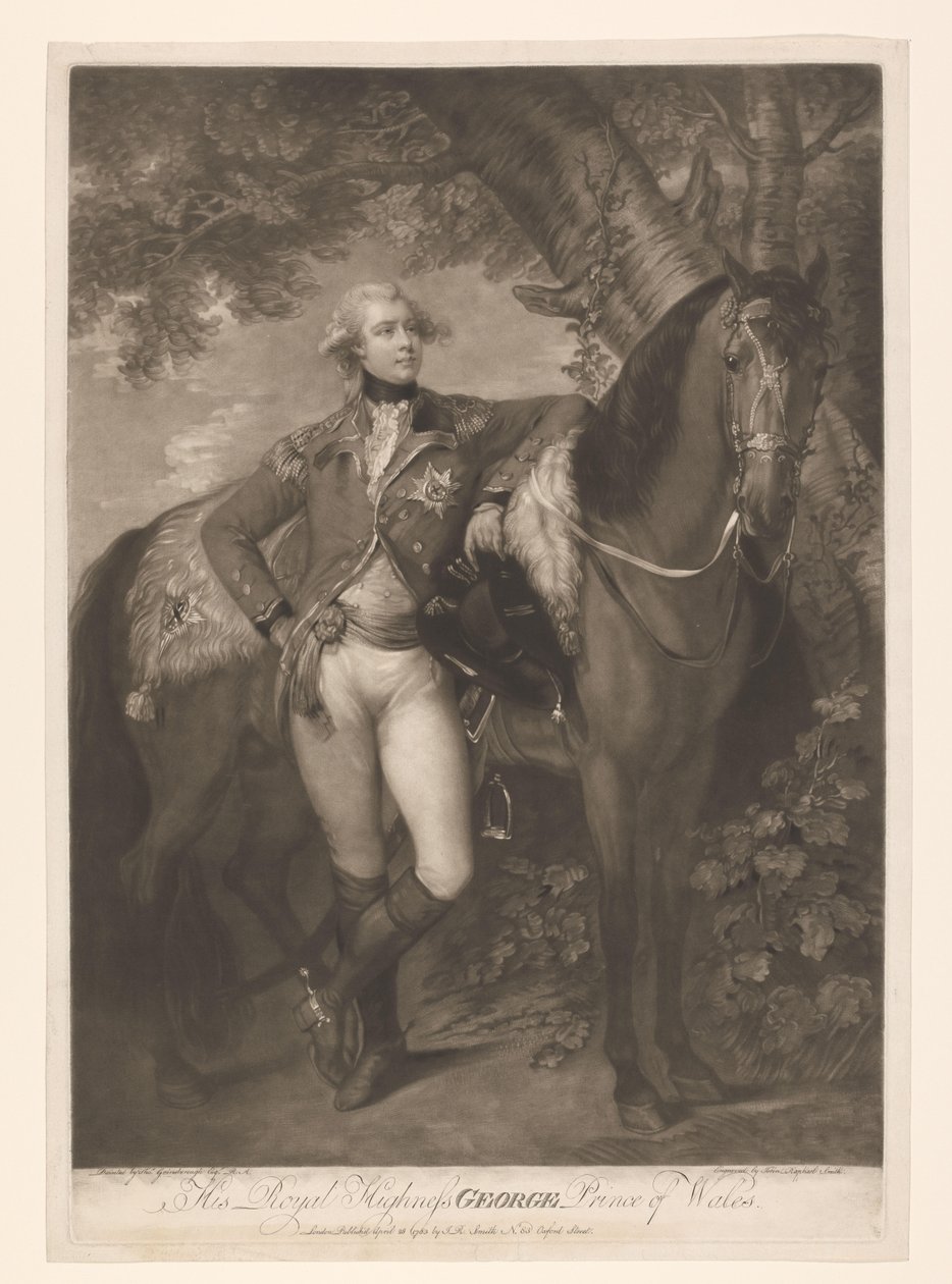 Portré van George IV és a walesi herceg Ő Királyi Fensége George walesi herceg (cím a tárgyon) alkotó: John Raphael Smith
