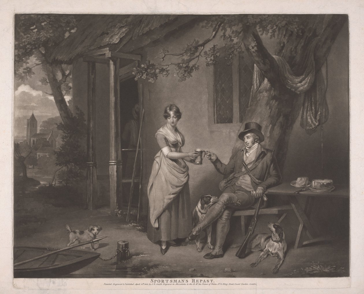 A vadász étkezése alkotó: John Raphael Smith