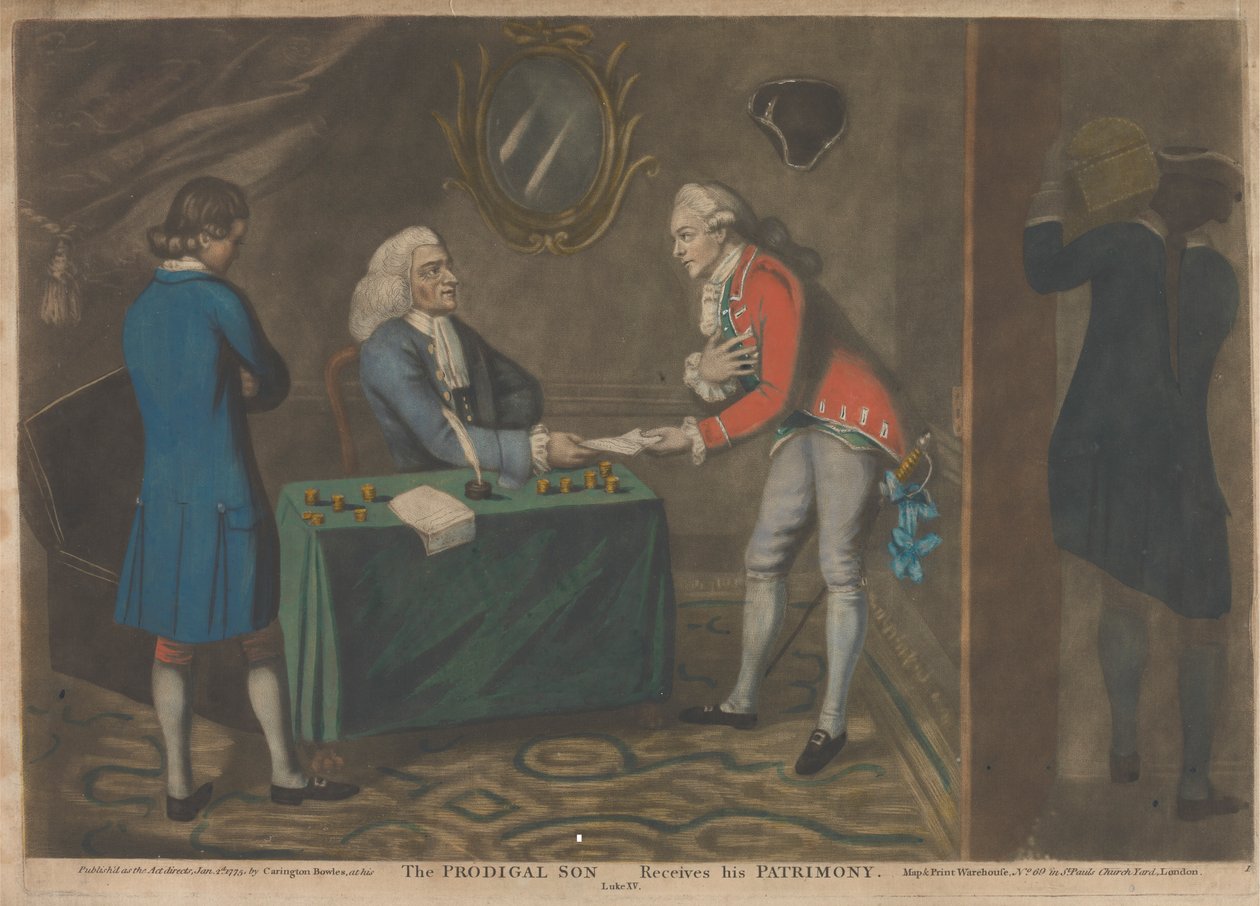 A tékozló fiú megkapja örökségét (1/5) alkotó: John Raphael Smith