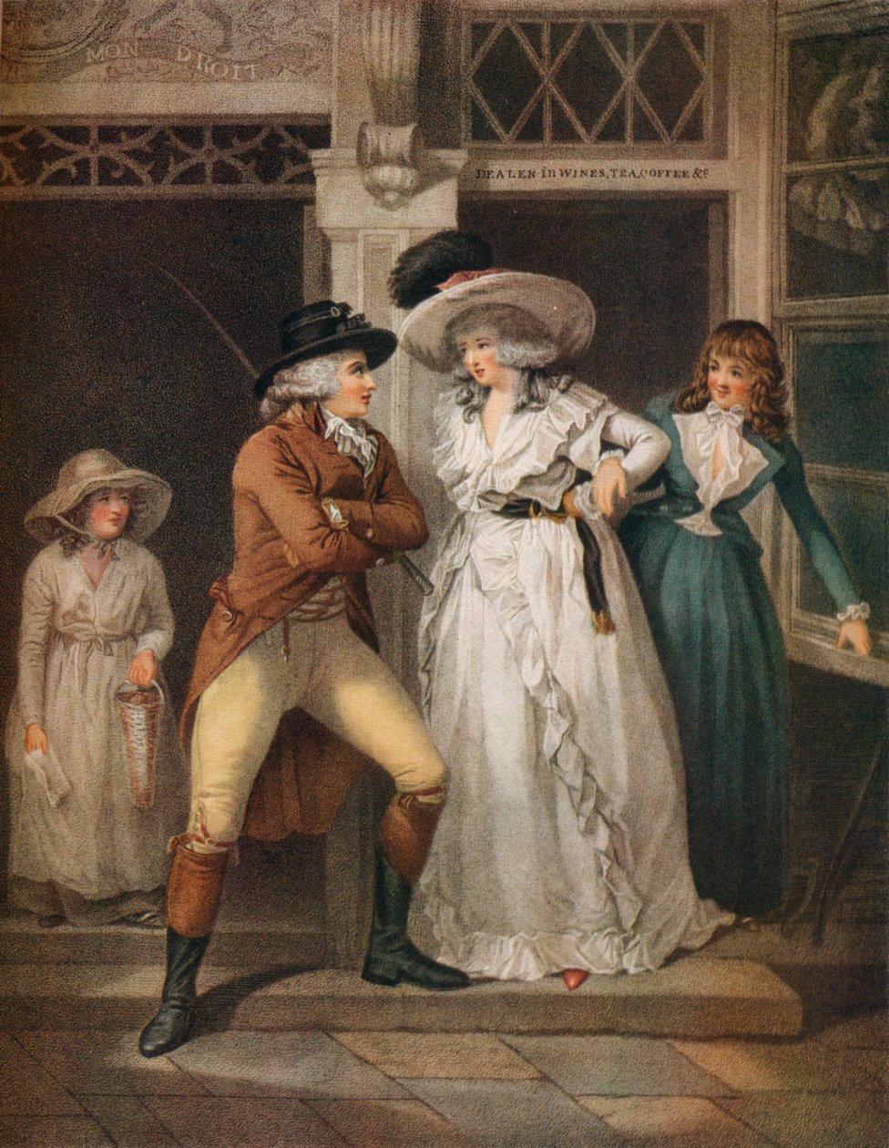 A csábítója által elhagyott Laetitia kocsmaajtót a városra vetik, 1789 alkotó: John Raphael Smith
