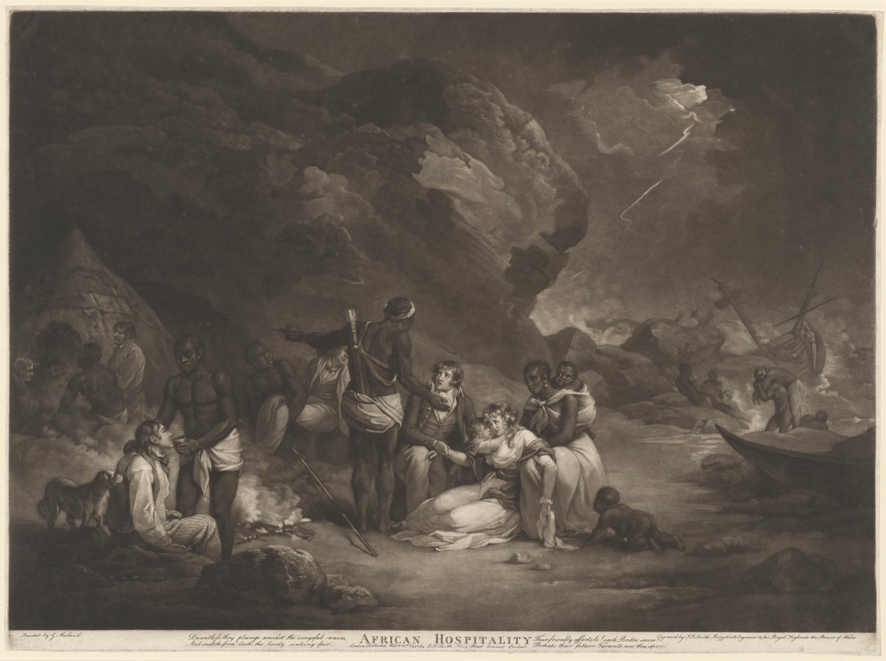 Afrikai vendéglátás alkotó: John Raphael Smith after George Morland