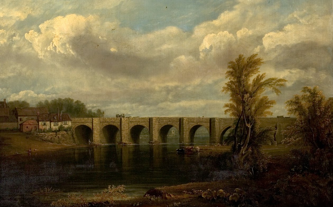 Old Trent Bridge, Nottingham, 1825 alkotó: John Rawson Walker