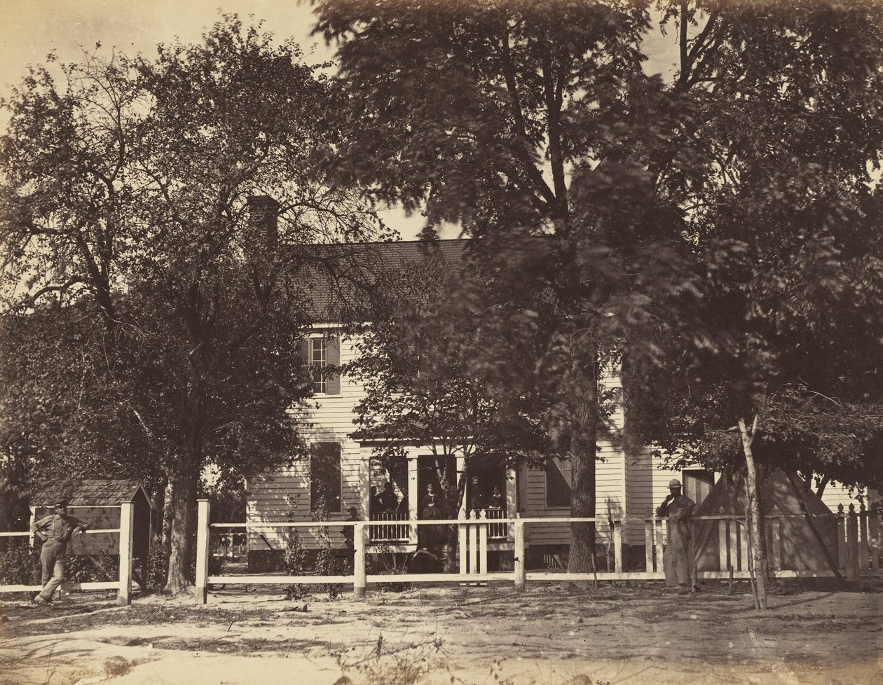 Aiken House, Weldon Railroad, Virginia, 1865. február (szőtt papírra erősített abumen nyomat) alkotó: John Reekie