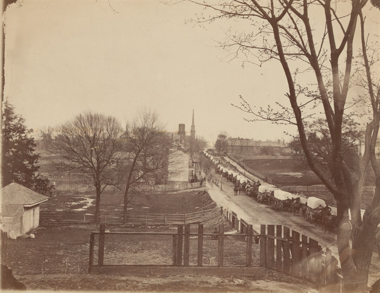 Katonai kocsisor a virginiai Petersburgban, 1865. április (fotó) alkotó: John Reekie