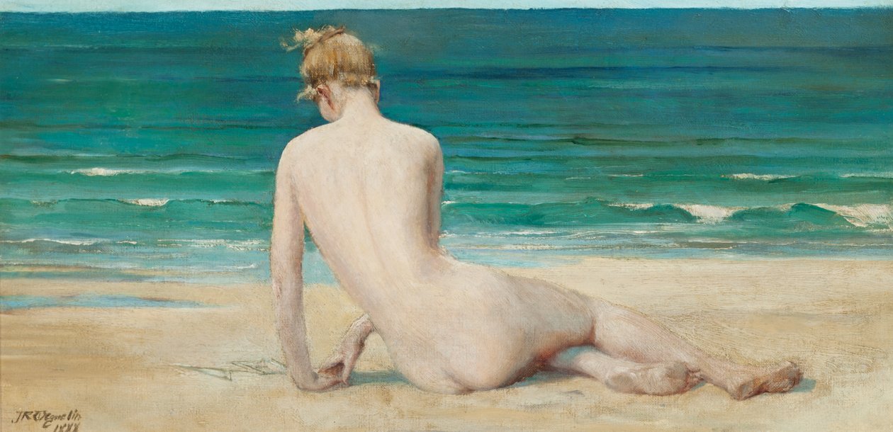 Akt a parton ülve, 1888 alkotó: John Reinhard Weguelin