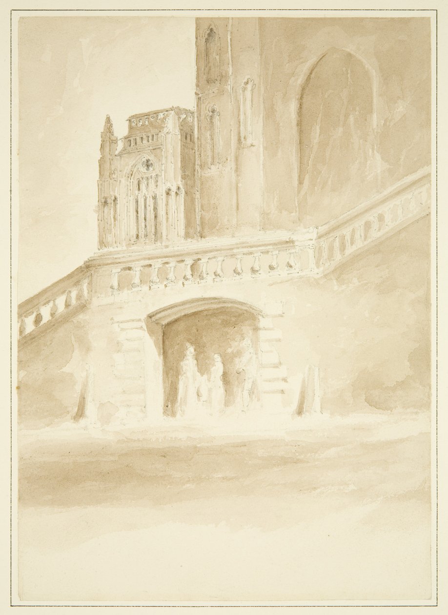 Redcliffe vezeték és a North Porch egy része (rajz, akvarell) alkotó: John Reverend Eden