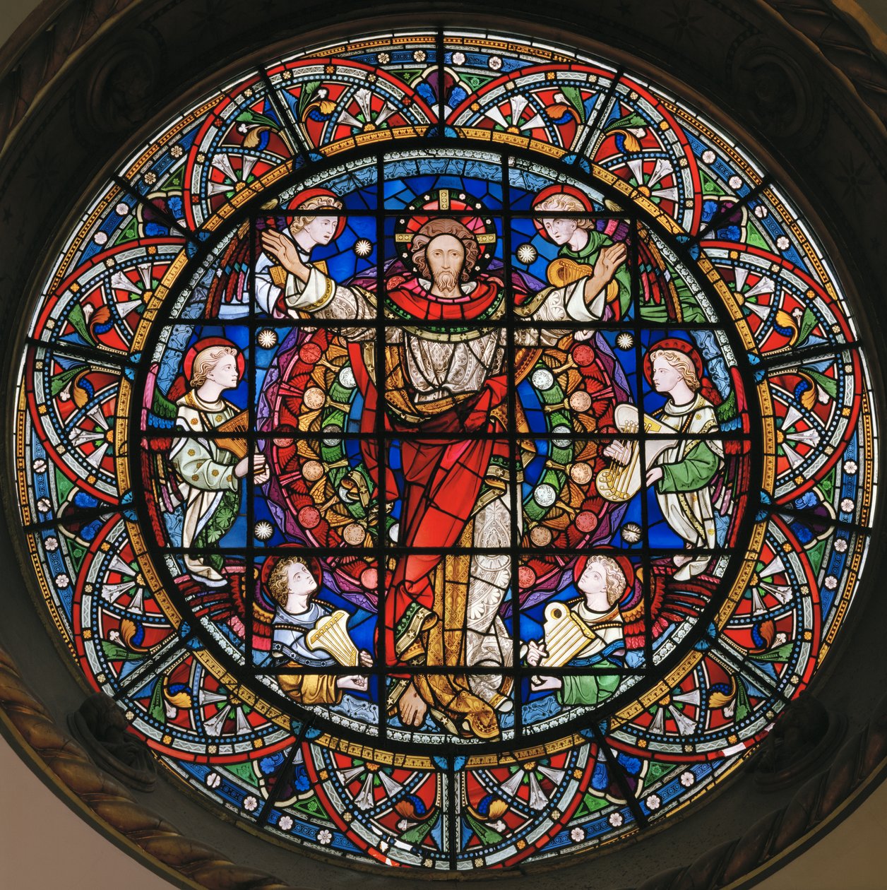 Krisztus a felségben, 1859 (festett üveg) alkotó: John Richard Clayton