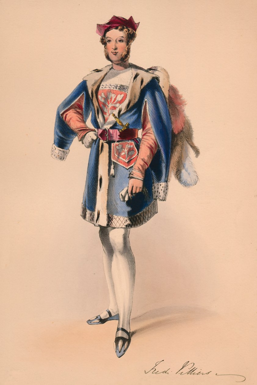 Frederick Child-Villiers Victorias Bal Costume királynő jelmezében, 1842. május 12., 1843. alkotó: John Richard Coke Smyth