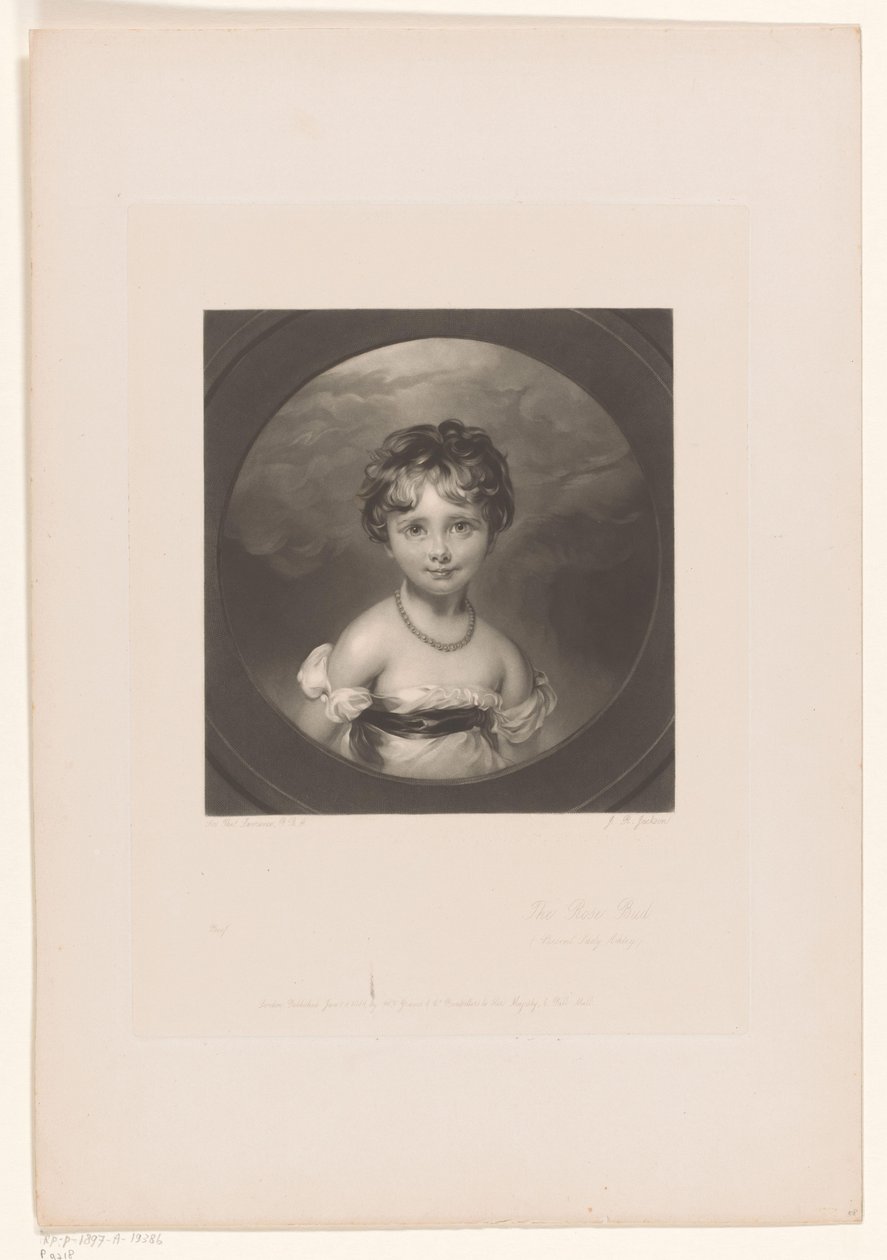 Emily Ashley-Cooper portréja The Rose Bud / (Present Lady Ashley) (cím a tárgyon) alkotó: John Richardson Jackson