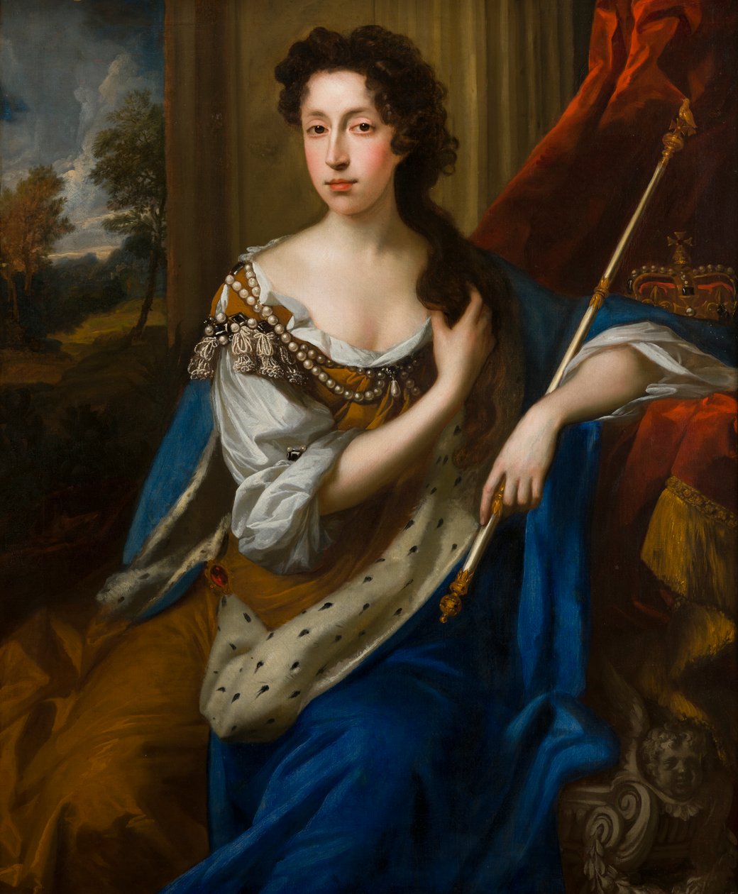 II. Mária modenai királynő (1662-1694) portréja, 1682-91 körül (olaj, vászon) alkotó: John Riley