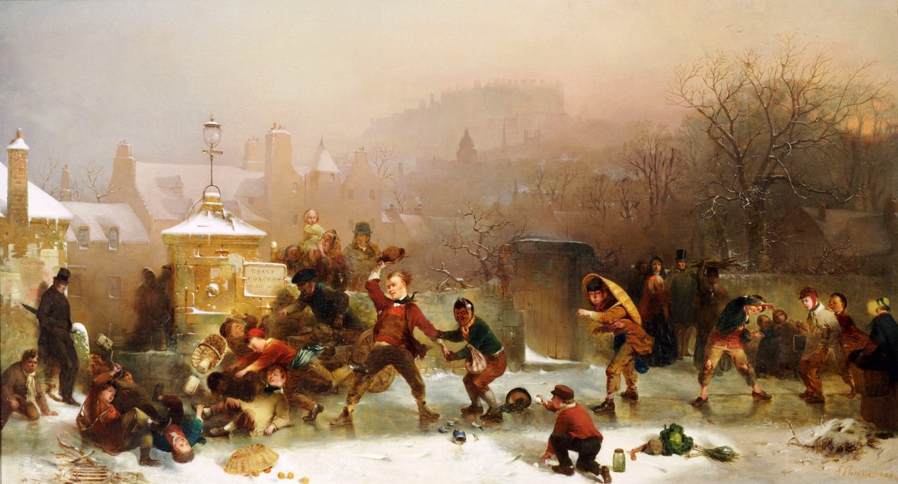 A csúszda a kastély alatt, Edinburgh, 1854 alkotó: John Ritchie