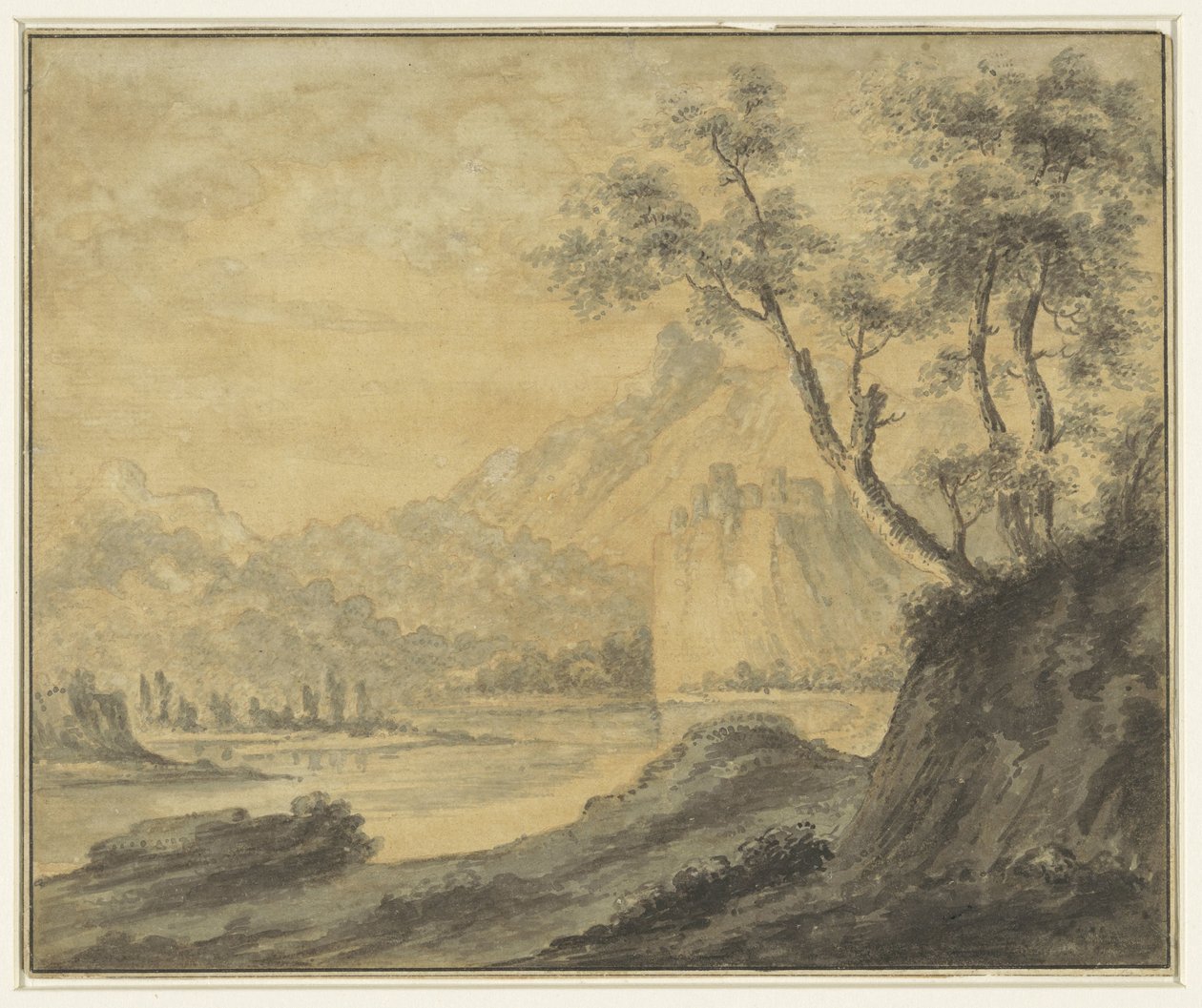 Folyói táj sziklákkal alkotó: John Robert Cozens (manner of)