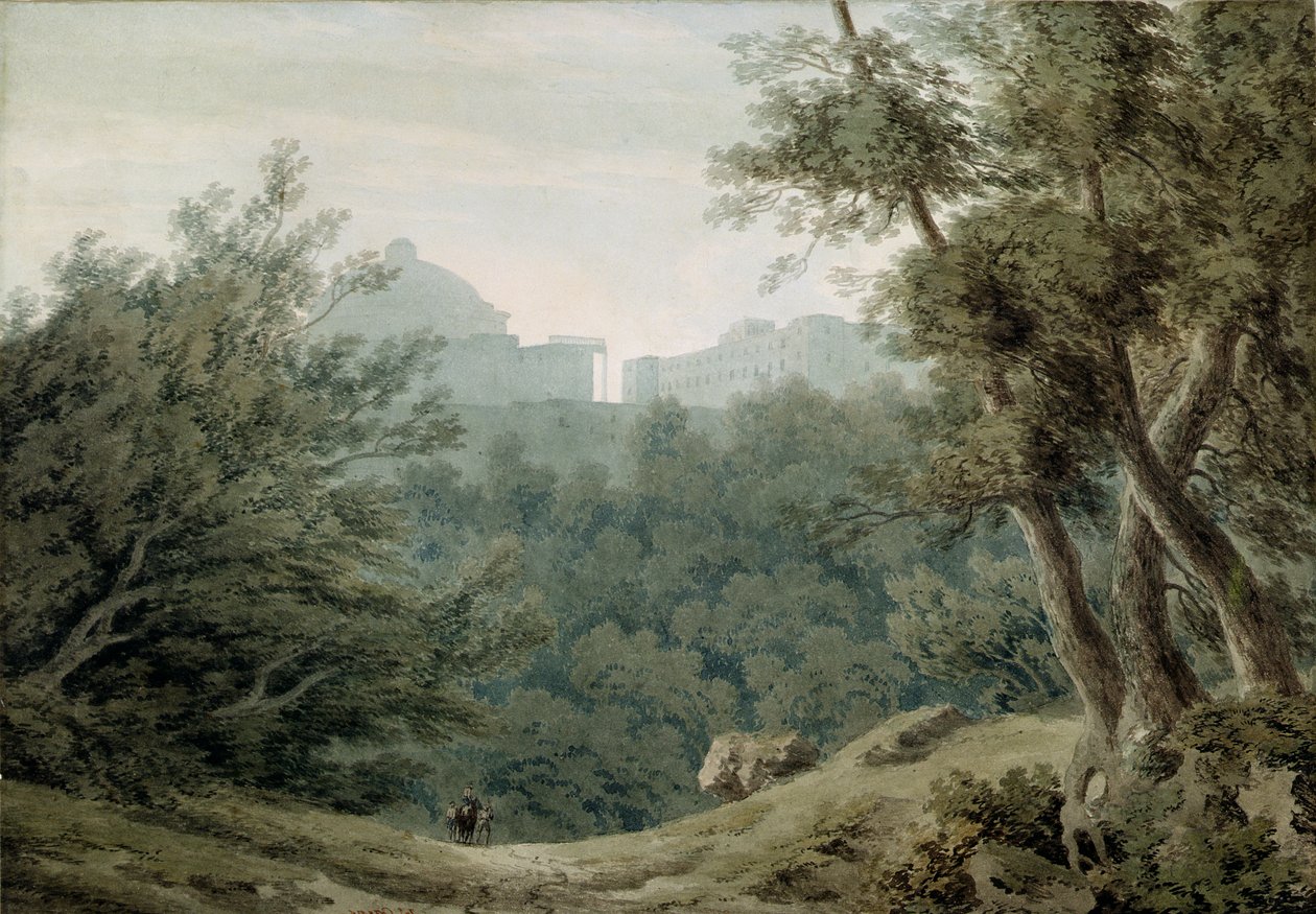 Arricia Albano közelében (akvarell papíron) alkotó: John Robert Cozens