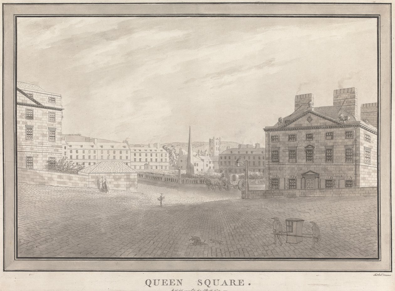 Fürdő: Queen Square alkotó: John Robert Cozens