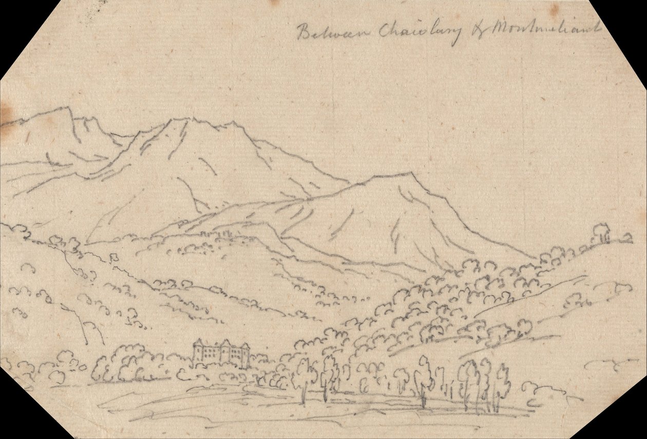 Chambery és Montmélian között alkotó: John Robert Cozens