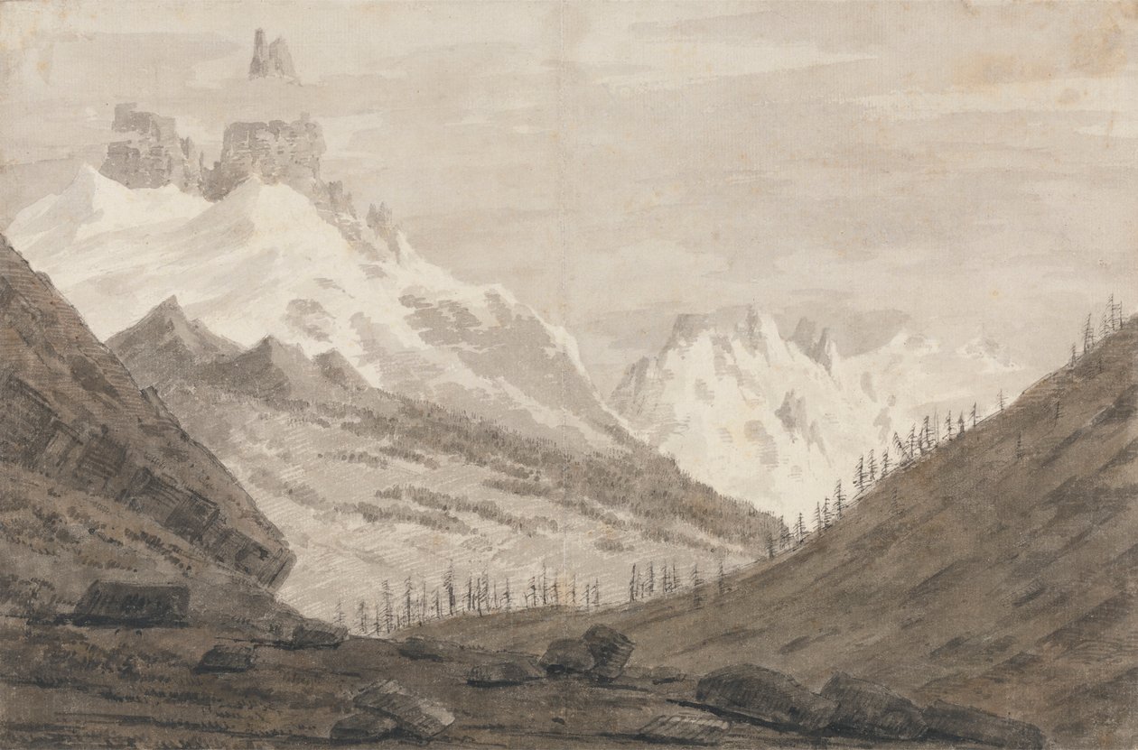 Chamonix és Martigny között alkotó: John Robert Cozens