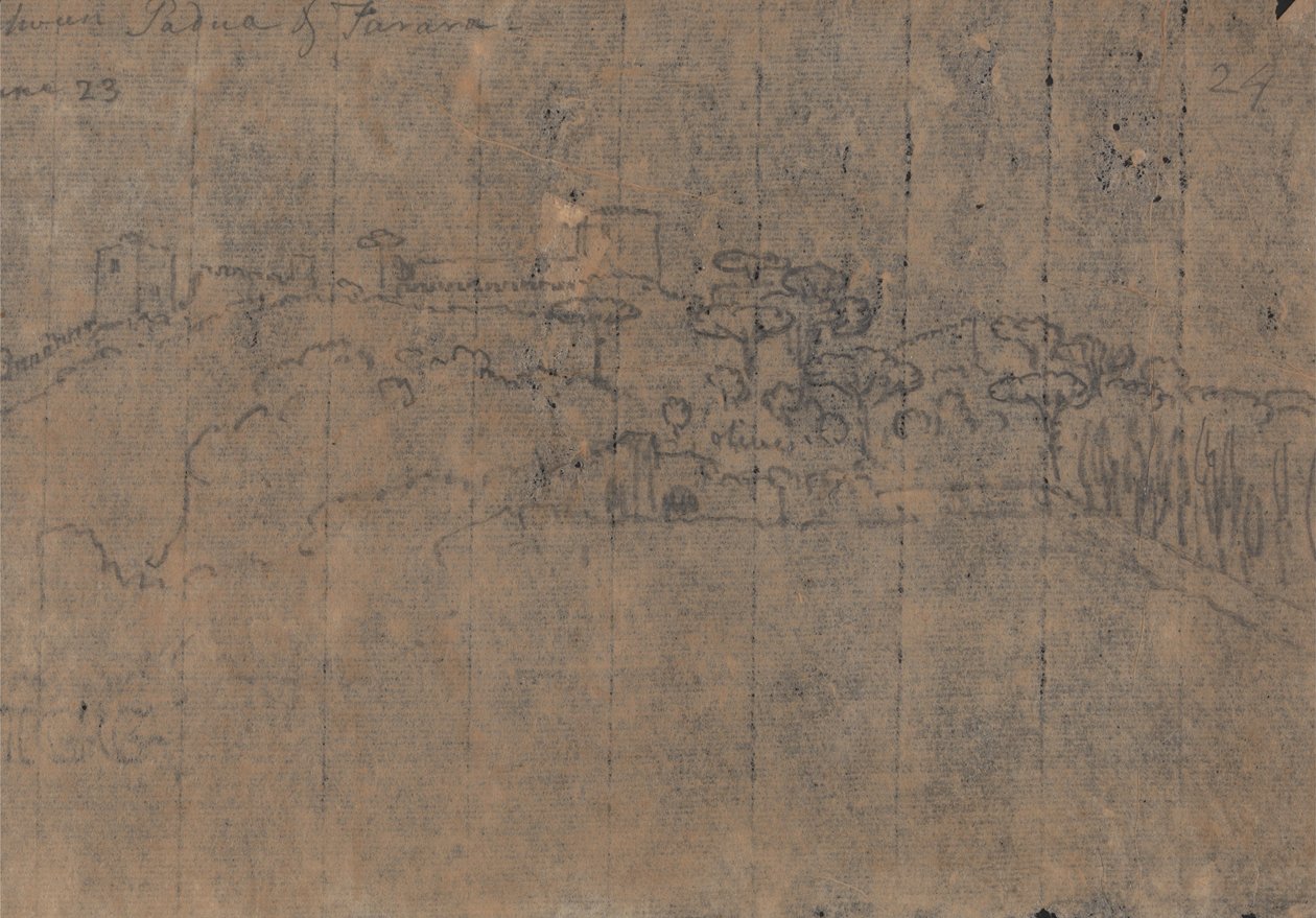 Padova és Ferrara között, június 23. alkotó: John Robert Cozens