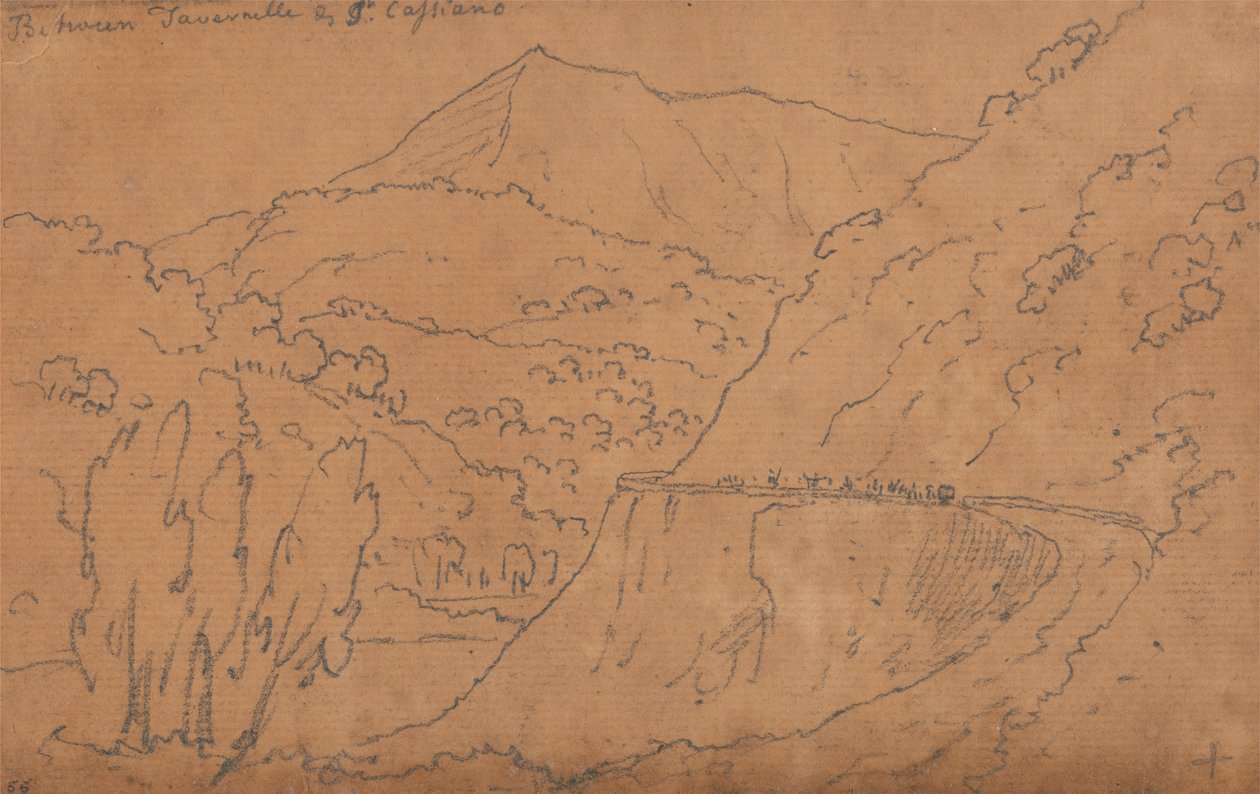 Tavernelle és San Casciano között alkotó: John Robert Cozens