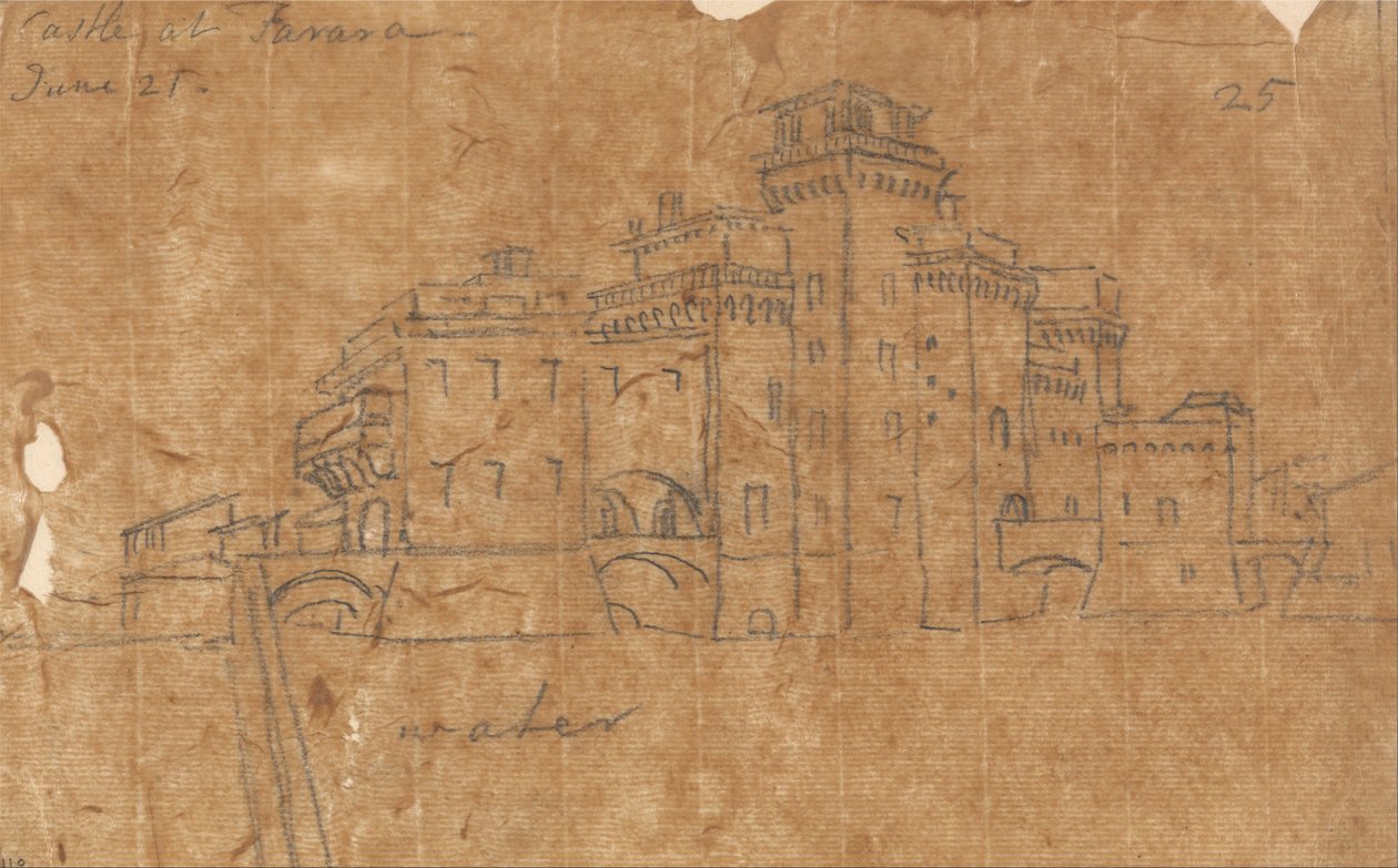 Ferrarai vár, június 21. alkotó: John Robert Cozens