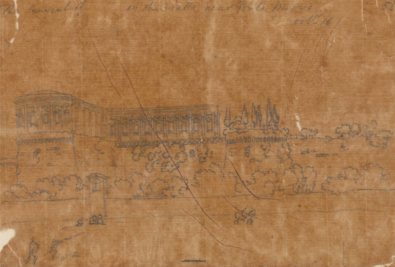 Kolostor Ponte Nuovo közelében, október 16. alkotó: John Robert Cozens