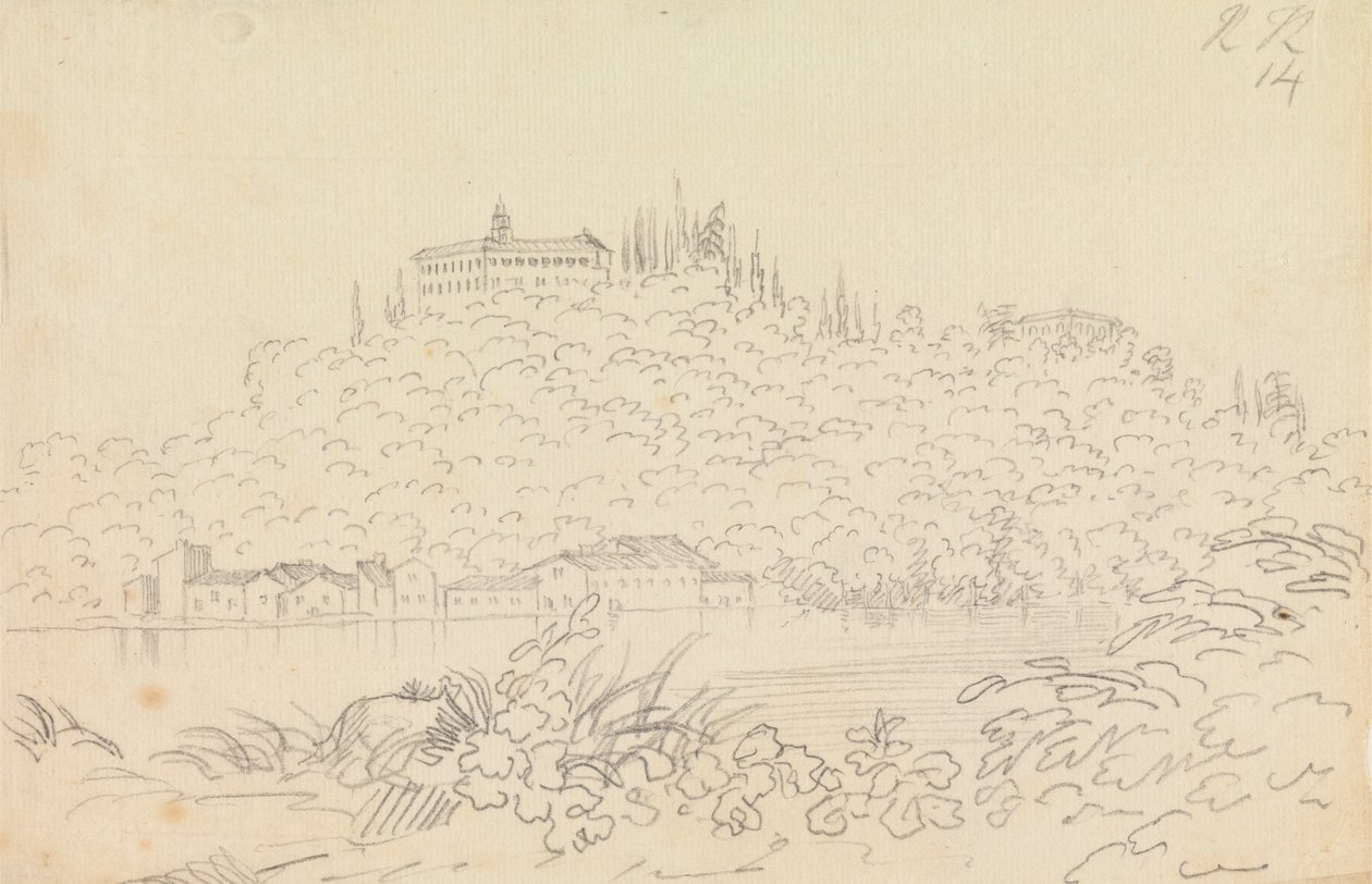 Monte Olivetto kolostor Firenze közelében alkotó: John Robert Cozens