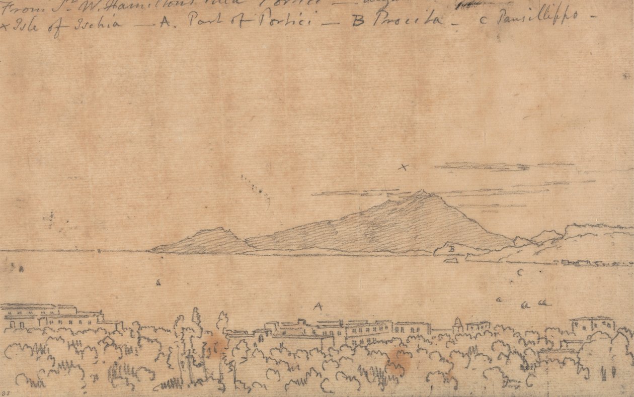 Sir W. Hamilton villájából, Portici, augusztus 12 alkotó: John Robert Cozens