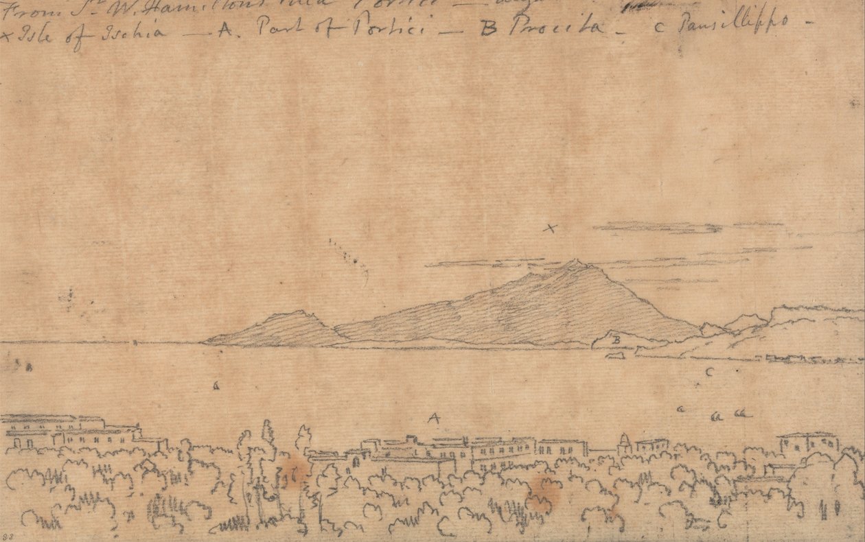 Sir W. Hamilton villájából, Portici, augusztus 12. alkotó: John Robert Cozens