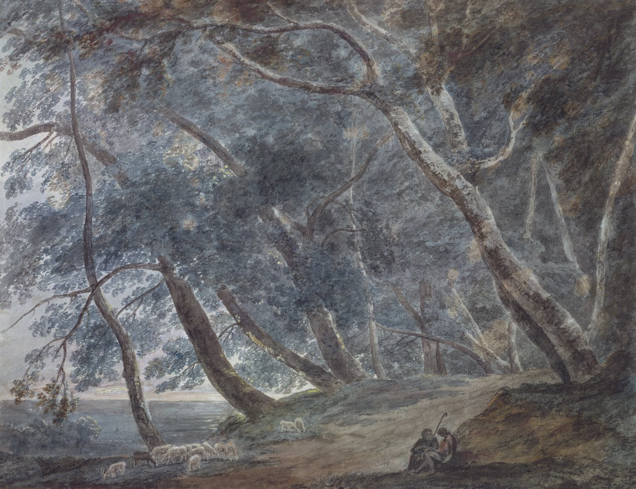 Galleria Di Sopra, Albano-tó, 1780-89 körül (akvarell) alkotó: John Robert Cozens